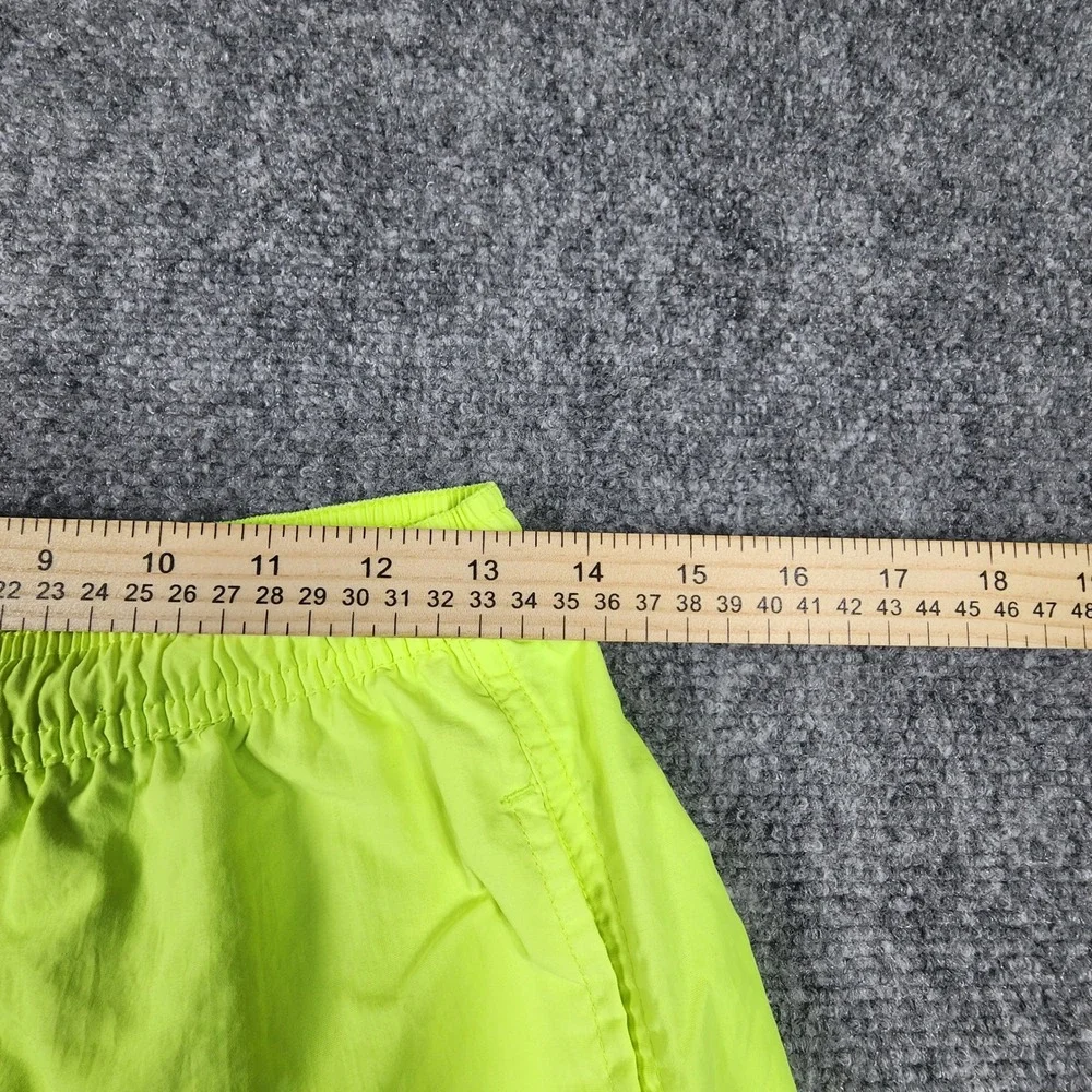 Full Send Mens Neon Yellow Swim Trunks Shorts Size‎ Small Drawstring Logo Patch